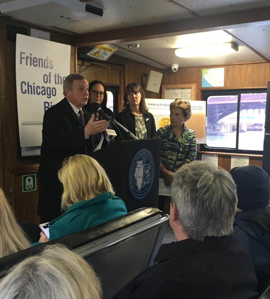 March 31, 2017 - Senator Durbin joined Friends of the Chicago River to announce Overflow Action Month